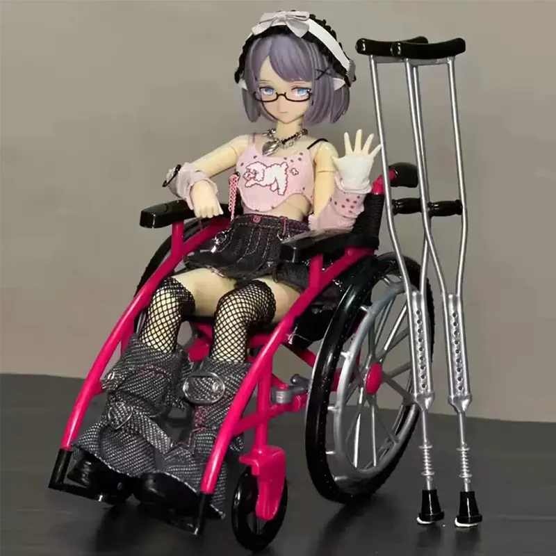 1/6 Schaal Miniatuur Rolstoel Kruk Ziekenhuis Scène Accessoires Yandere Verpleegster Actiefiguur BJD Pop Diorama Props Model