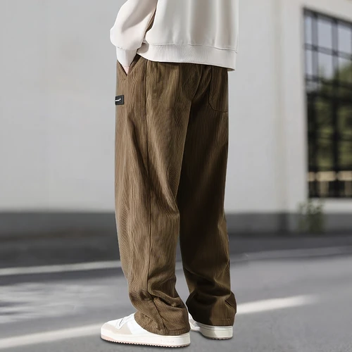 Imagen 2 del producto Pantalones casuales de hombre con estilo de primera calidad, pantalones de pana para uso informal diario, ajuste cómodo y duradero