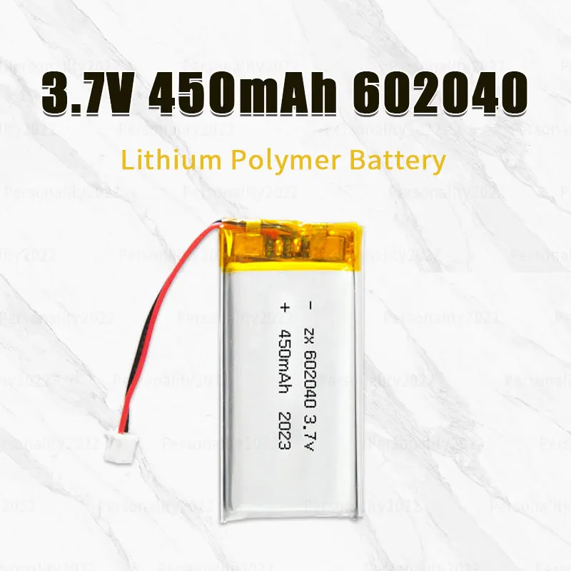 602040 Polymer 450mAh Battery Li Po 3.7V Lithium Batteries for DVR GPS Car Recorder Mp3/mp4 Bluetooth Headset Rechargeable Cell