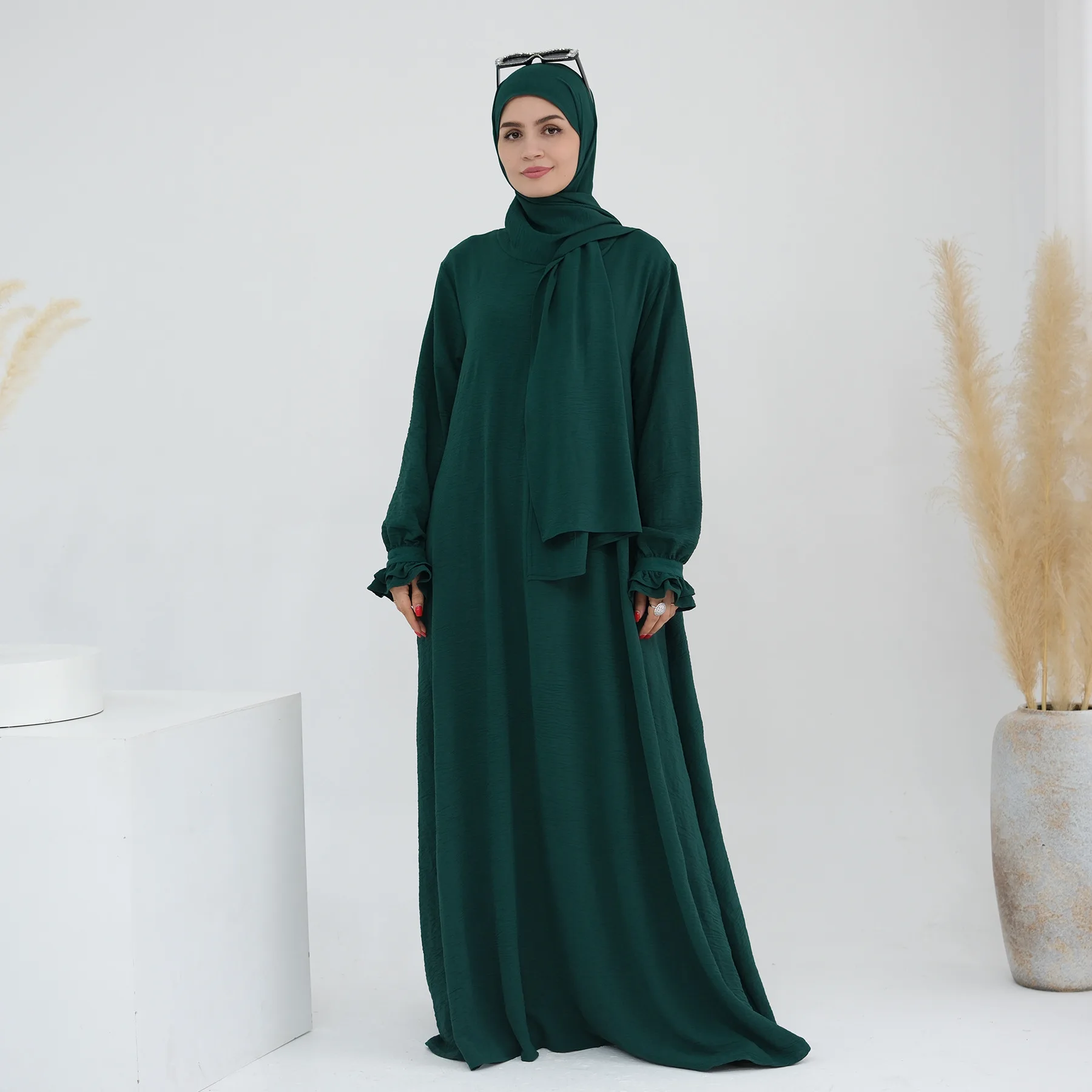 Ramadan Eid Dubai Khimar Abaya Islam Muslim Hijab Dress Prayer Clothes for Women Robe Musulmane Femme Vestido Djellaba Jalabiya