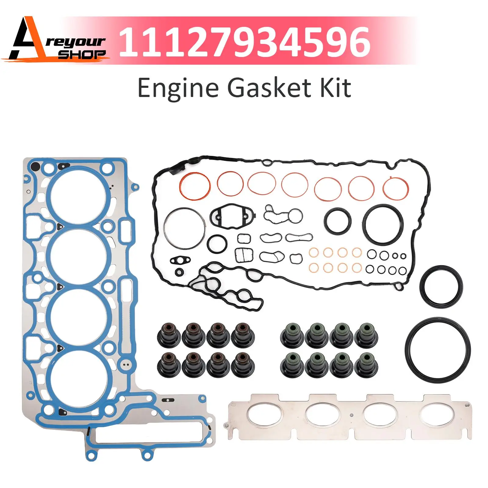 

Areyourshop 11127934596 Engine Gasket Kit for BMW 120i 330i X1 X2 X3 X4 B46 B48A B48B 2.0L