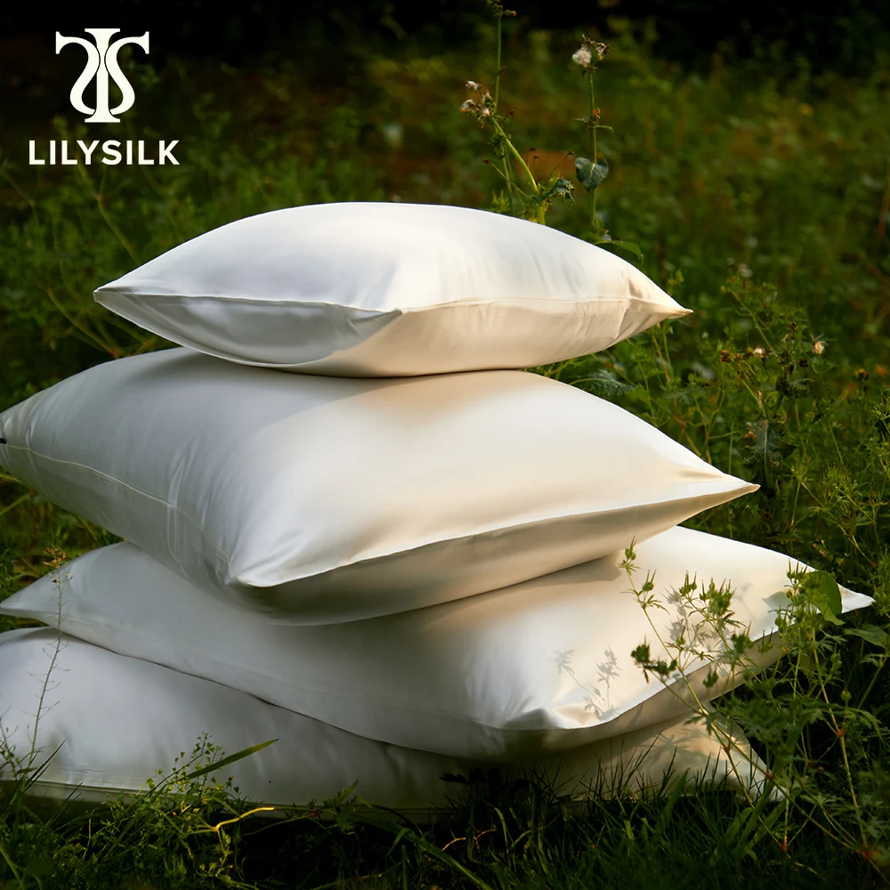 LILYSILK Organic Silk Pillowcase for Sleep Antibacterial Luxury Premium Sustainable Material Pillow Cover Free Shipping