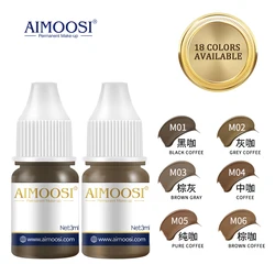 AIMOOSI 3ml Tattoo Microblading Paint Ink Pigment 18 Colors Pigment For Semi Permanent Makeup Eyebrows Lips Tint Consumables