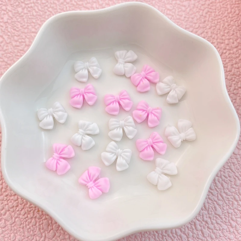 100Pcs New Mixed Nail Art Resin Mini Bow Designer Charms Rhinestones DIY Craft For Nail 3D Decorations