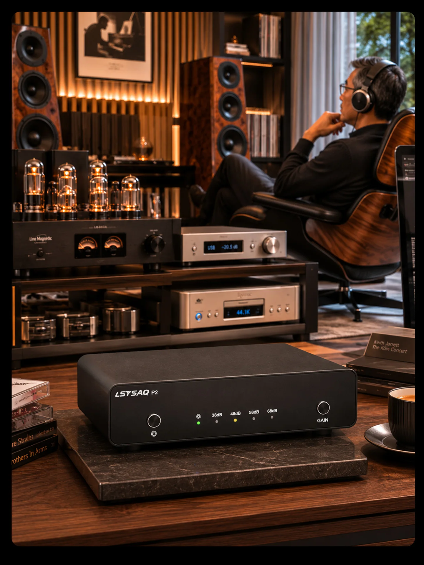 LSYSAQ P2 Phono-Vorverstärker MM MC Hi-Fi Plattenspieler-Vorverstärker RIAA-Equalisierung 4-Stufen-Verstärkung NE5532 LME49720 für Vinyl-Plattenspieler – Detail 16