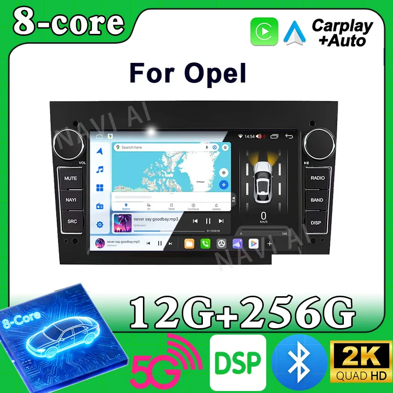 7 ''Android 15 Auto CarPlay Radio de coche para Opel Astra Vectra Vauxhall Antara Zafira Corsa Vivaro Meriva reproductor Multimedia GPS BT