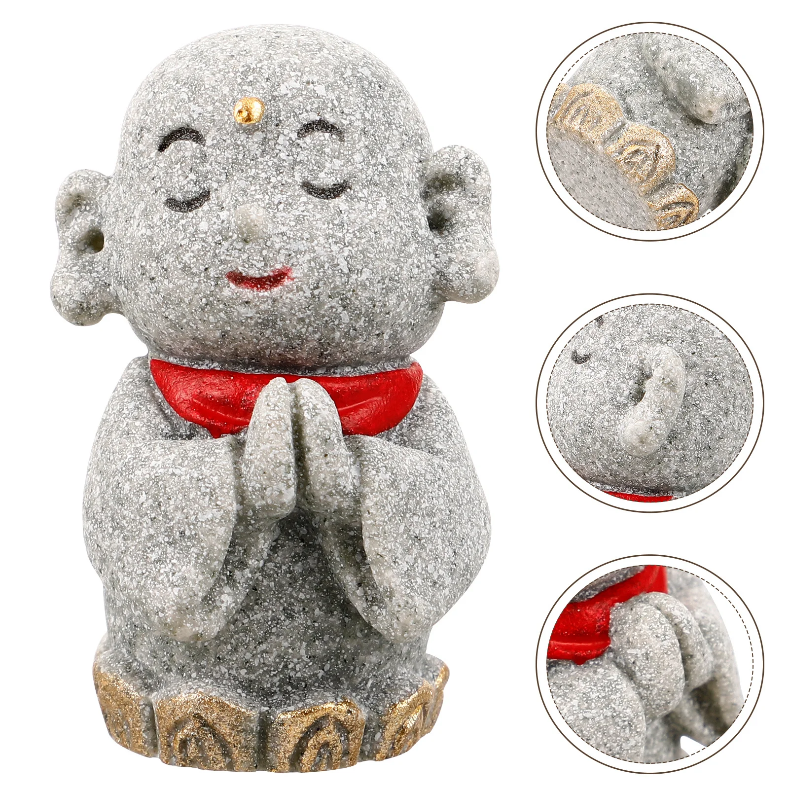 

Small Monk Statue Decoration for Aquarium and Desktop Vintage Religious Buddha Sculpture Fish Tank Decorative Ornament