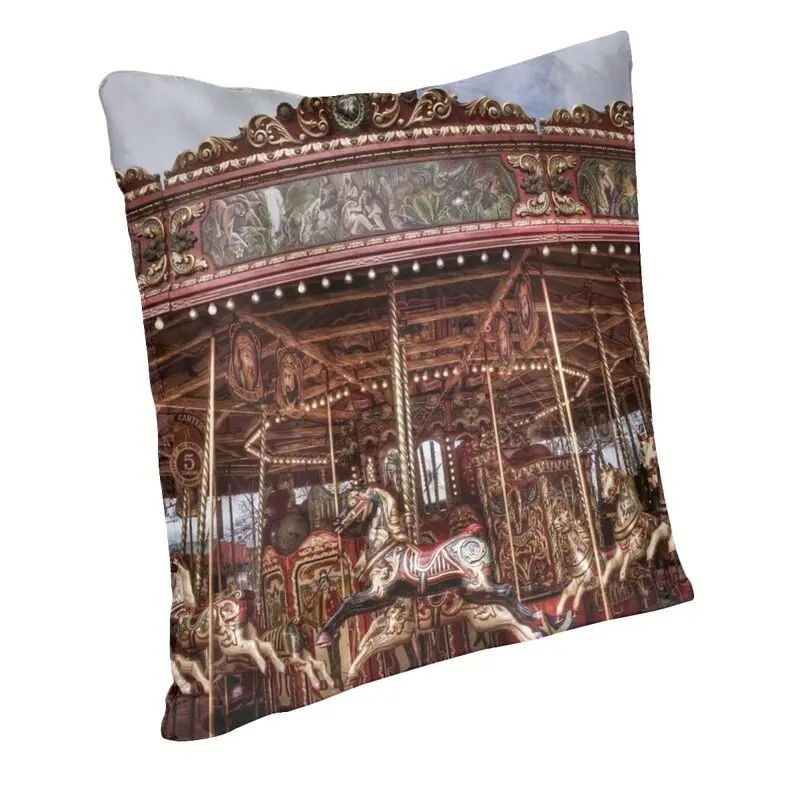 Amusement Park Rides Carousel Cushion Covers Sofa Living Room Square Throw Pillow Case 45x45cm