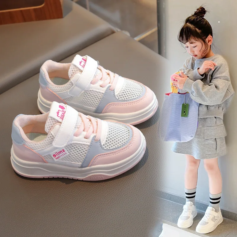 New Spring Autumn Kids White Mesh Sneakers Children Soft Sole Non-slip Casual Shoes Boys Girls Sneakers Everyday Casual Shoes