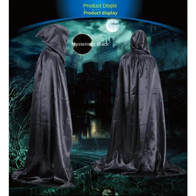 Halloween Costume Children's Adult Unisex Cape Cosplay Costume Bright Xmas Deco  Mage Wicca Robe Conceal Gown Reenactment