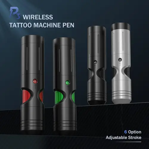 Imagen 2 del producto EZ P3 máquina de tatuaje inalámbrica pluma batería 2000mAH 6 carrera ajustable 2,5mm-4.0mm Motor suizo pistola de tatuaje suministro de tatuaje