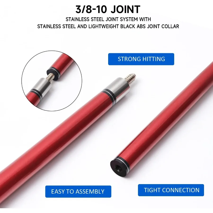 GSE Games Sports Expert 58 2 قطعة من أعواد البلياردو المركبة المصنوعة من الألياف الزجاجية والجرافيت مع خيارات ألوان متعددة ووزن #3