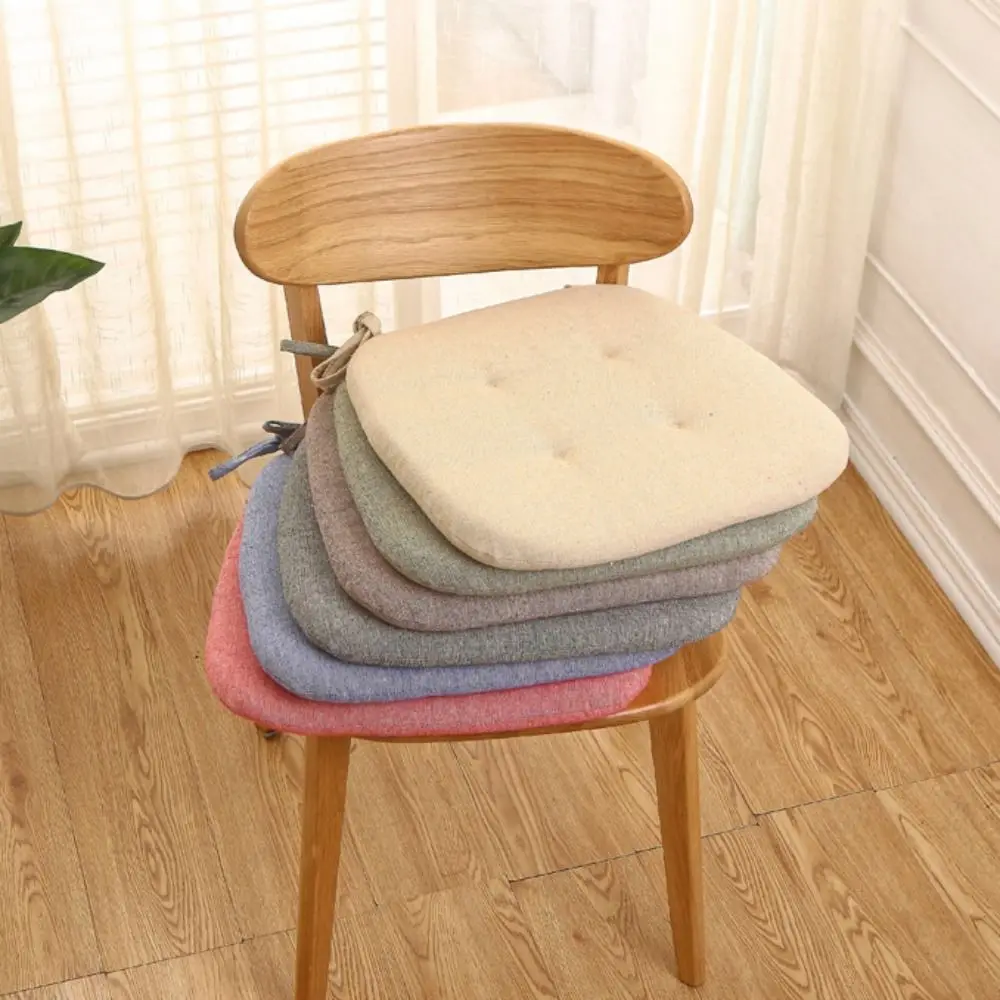 

Comfortable Soft Butt Relaxing Solid Color Home Cotton-ramie Seat Cushion Chair Cushion Seat Mat Chair Pad