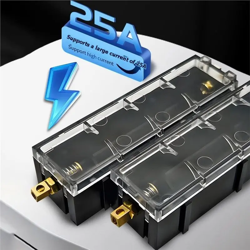ABJF-Removable Splicable 18650/21700 Battery Box ABS Rechargeable Battery Storage Bracket DIY Power Bank