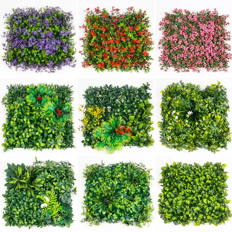 Artificial Plant Grass Wall Panel, UV Protection, DIY Backdrop, Plastic Leaves, Home Privacy Fence, Garden, Wedding Decoration