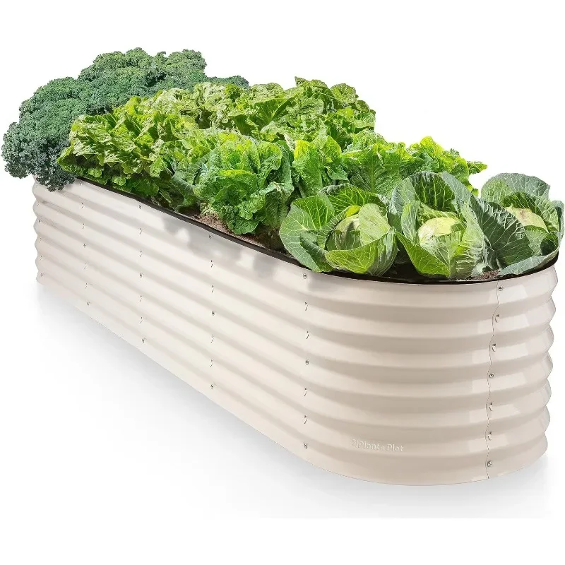 9-in-1 Galvanized Steel Raised Garden Bed // 8×2×1.5 Ft Modular Planter for Gardening,Vegetables, Flowers//18