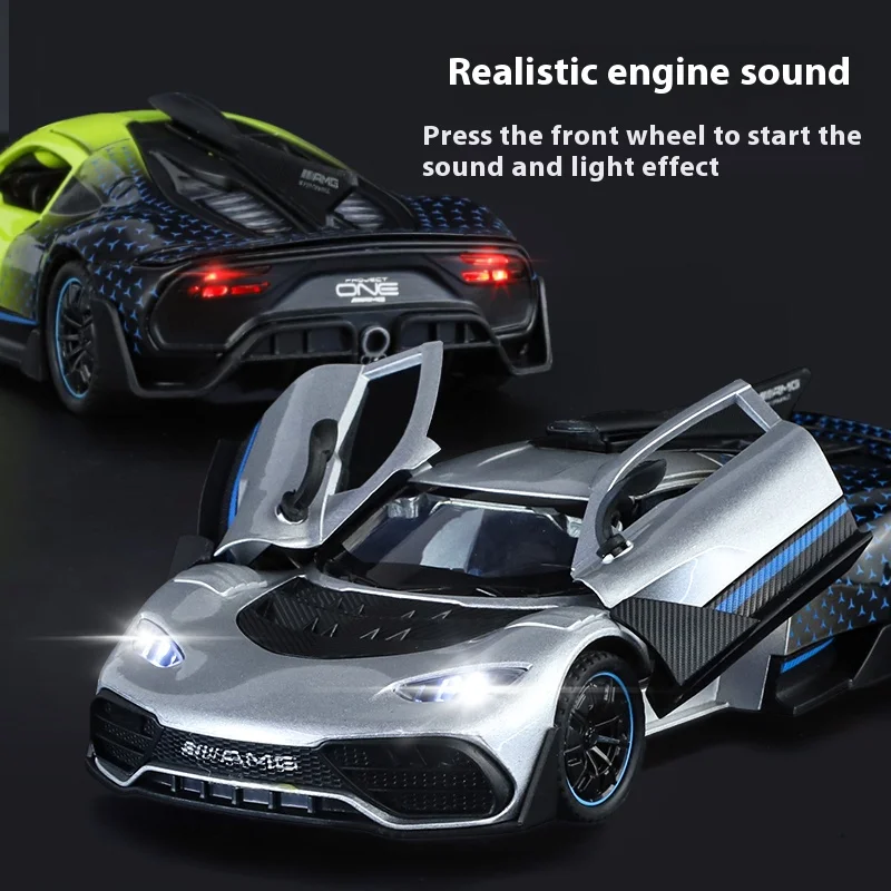 1:32 Mercedes-Benz AMG One Project One R50 F1 Alloy Scale Car Model Diecast Metal Mini Car Diecast Metal Sound＆Light Kid Toy Car