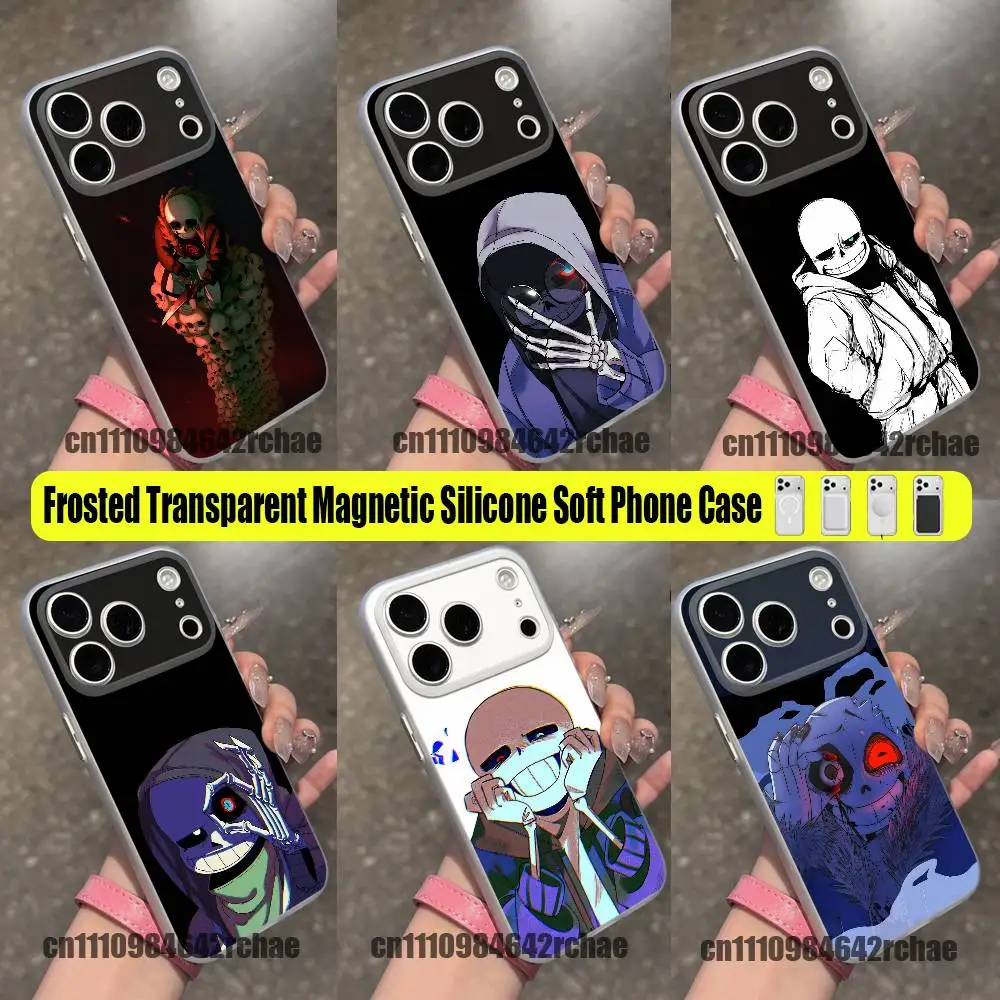 For Underfell Fell Sans U-Undertale Phone Case For iPhone 15 12 11 14 13 16 17 E Pro Max Plus Mini For Magsafe Magnetic Clear