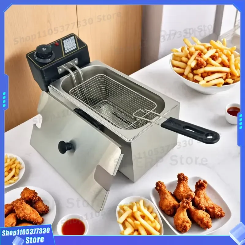 4L Electric Deep Fryer 220V Commercial Kitchen Equipment Stainless Steel Single Tank Restaurant Cooking Appliance for Fast