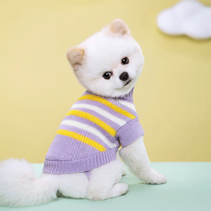 S-2Xl Autumn Winter Dog Knitted Sweater For Small Dog Cat Soft Cozy Warm Clothes Chihuahua Schnauzer Pet Turtleneck Costume