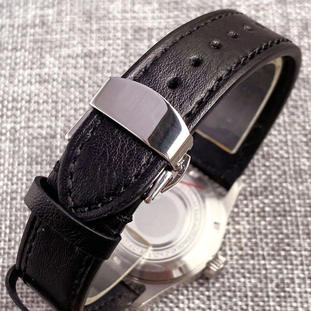 Tandorio 36mm Piloto Vidro Safira NH35A Movimento 20ATM À Prova D 'Água Mergulho Aviação Relógio Masculino Verde Luminoso