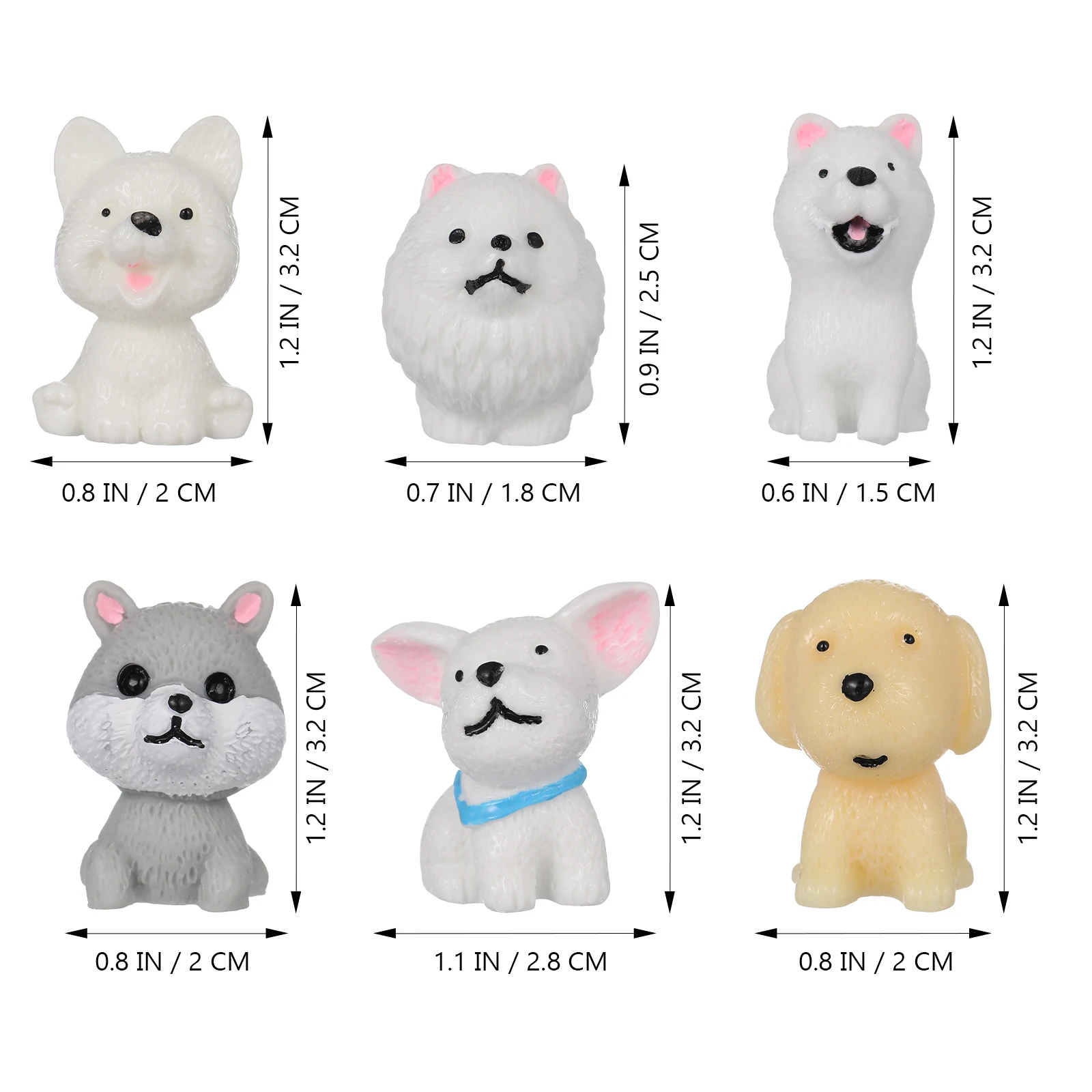 

12pcs Mini Puppy Statues Small Resin Dogs Adorable Figurines Vivid naments for Garden Yard Decor Mini House Accessory Weather