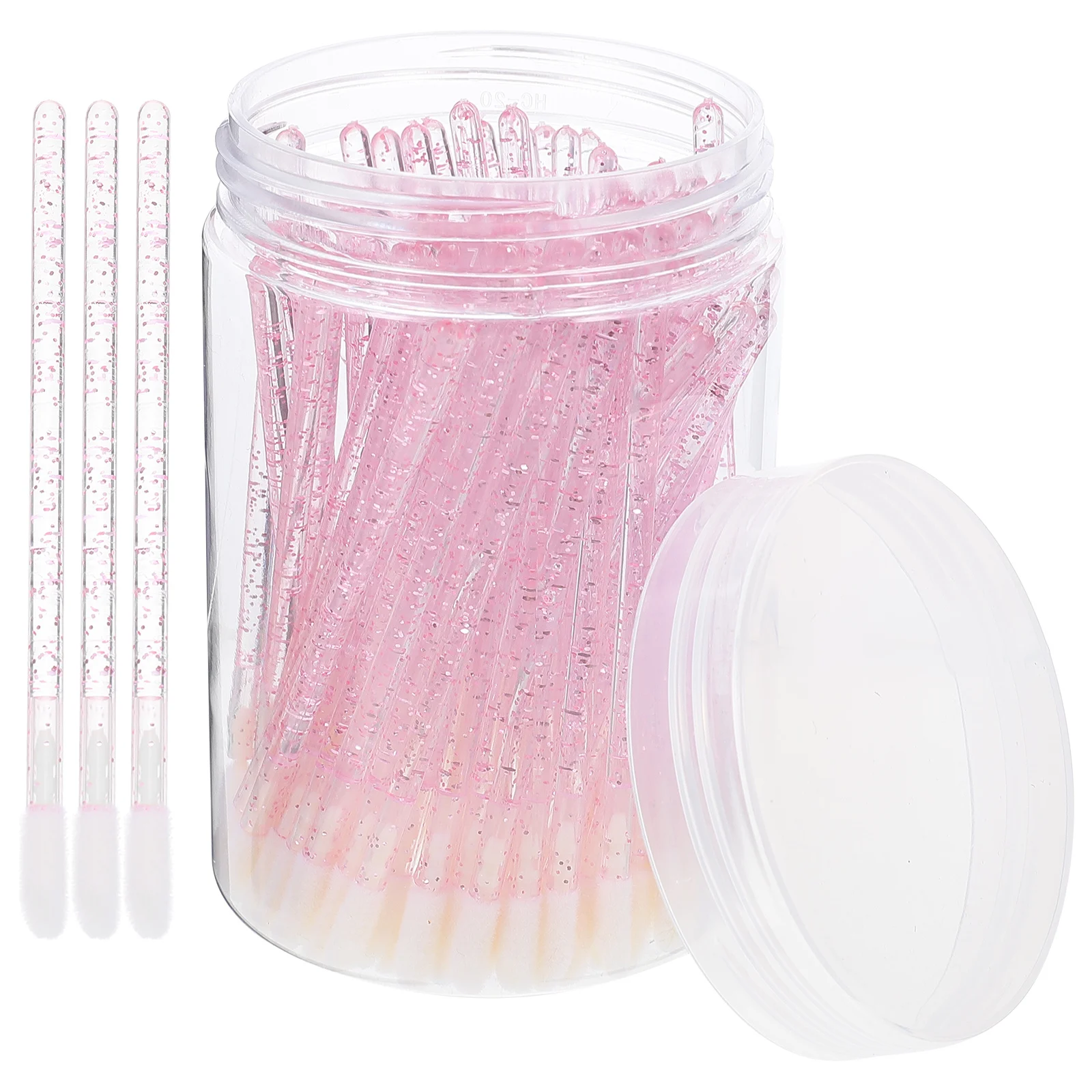 Pinceles de labios flocados, varilla de cristal, cepillo para sombra de ojos, herramienta de maquillaje, aplicador desechable, máscara de lápiz labial, compacto y portátil