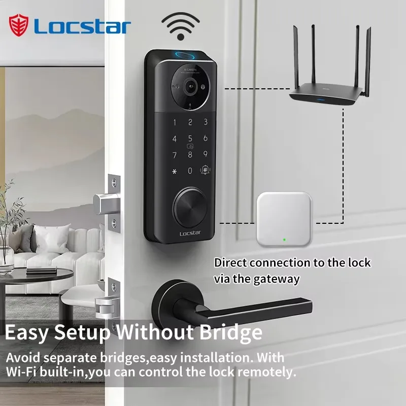 [2026]Locstar High Quality New Design Fechadura Digital Serrure Cerradura Intelligente TTlock App Smart Keyless Entry Door Water