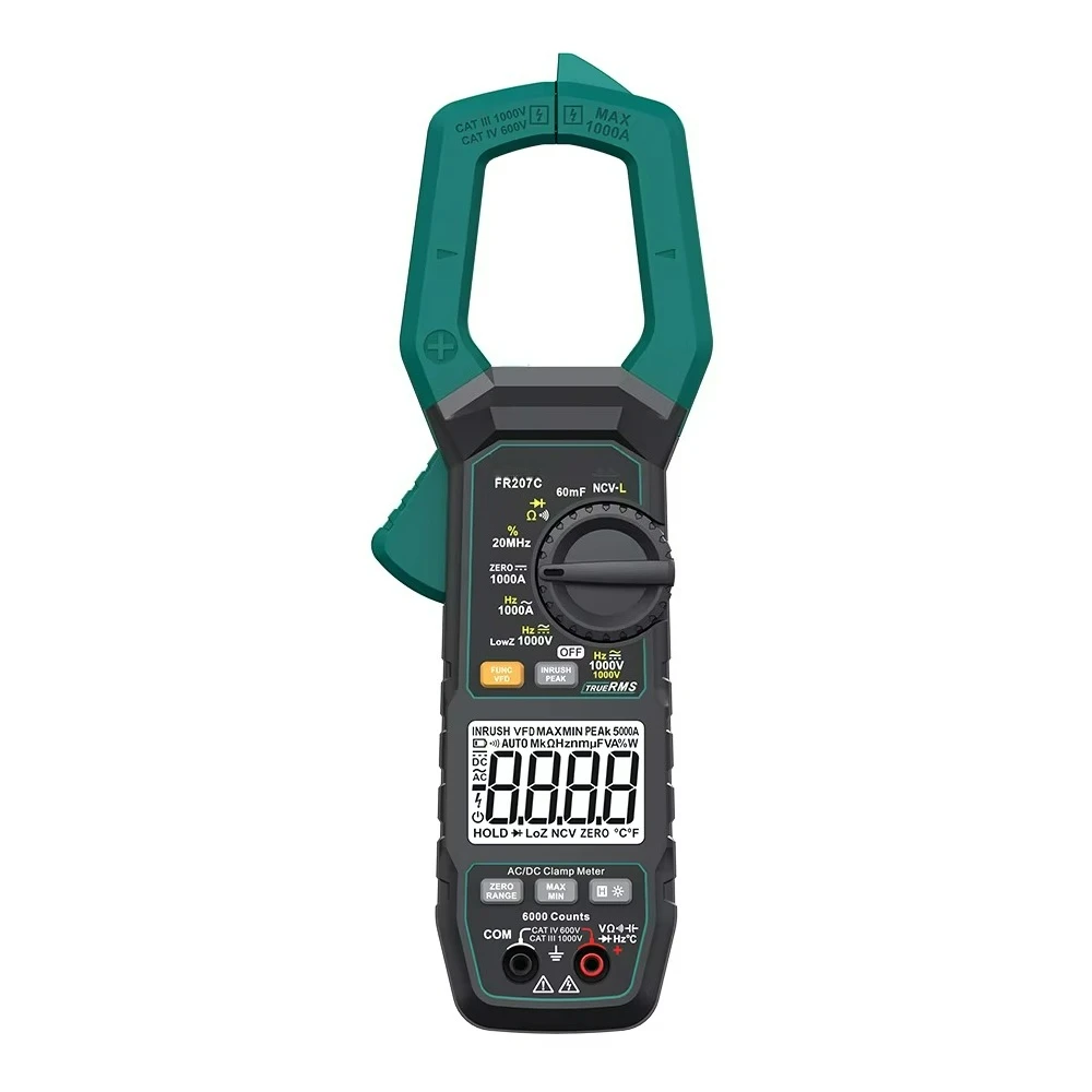 

FR207C NCV LIV True RMS Multimeter Automatic Range Digital AC 1000A Current Clamp Meter DC1000V Current Clamp Meter