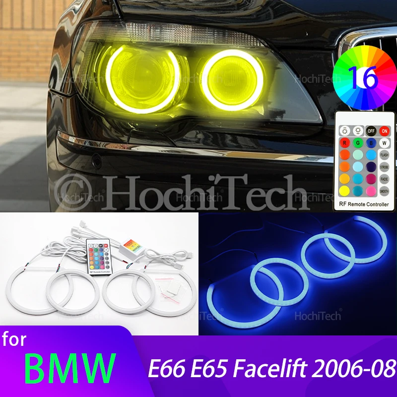 

Для BMW E66 E65 Facelift 750I 760i 750Li 760Li 2006 2007 2008 Высококачественные 16-цветные RGB хлопковые светодиодные кольца «ангельские глазки» дневного света