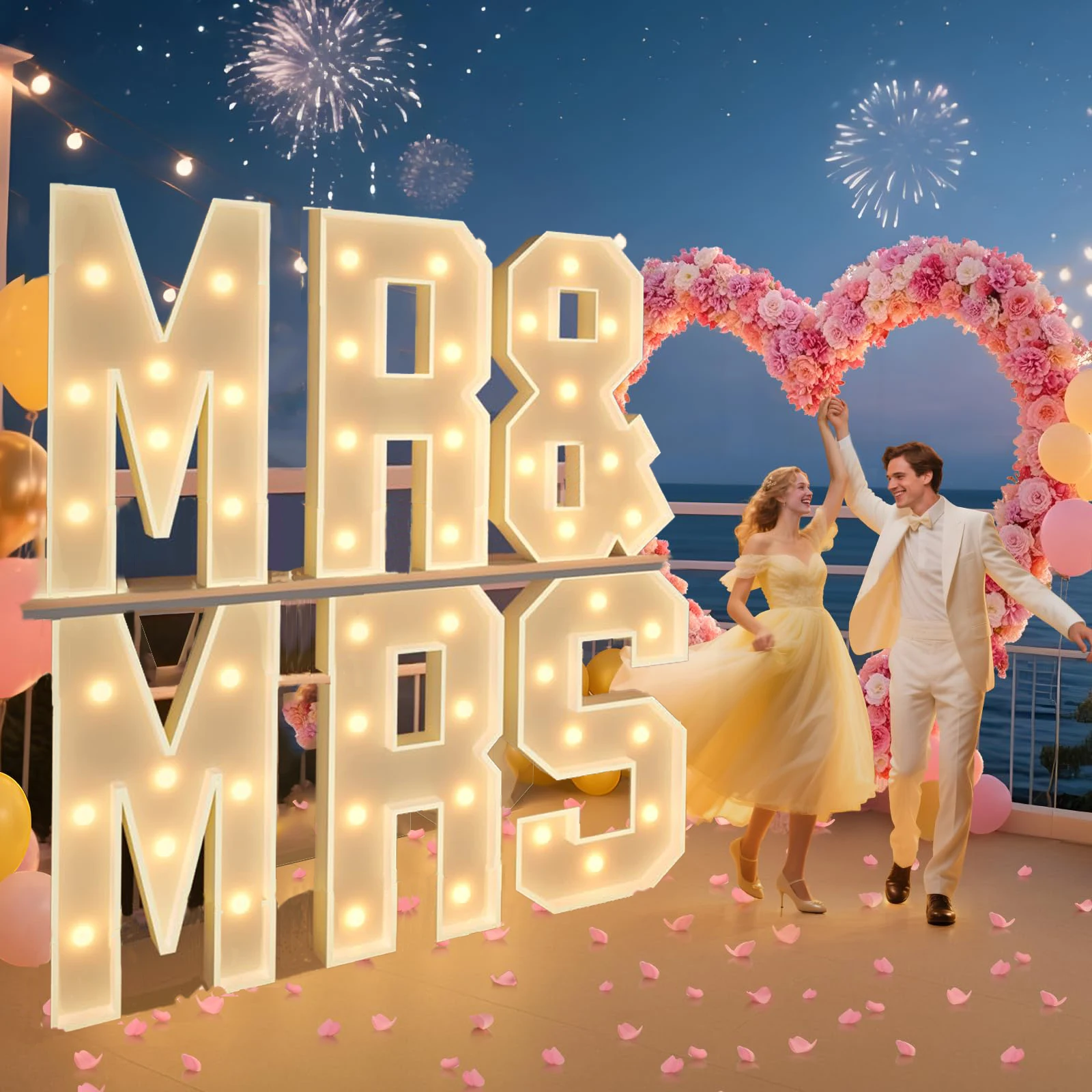 

120CM/4FT DIY Marquee Letters Marquee Warm Light up Letters Large Mosaic Foam Board Letters XMAS LOVE BABY PROM Party Decor