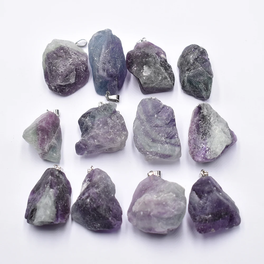 Wholesale 12pcs/lot  fashion good quality natural  fluorite stoneIrregular pendants for jewelry accessories making free shipping