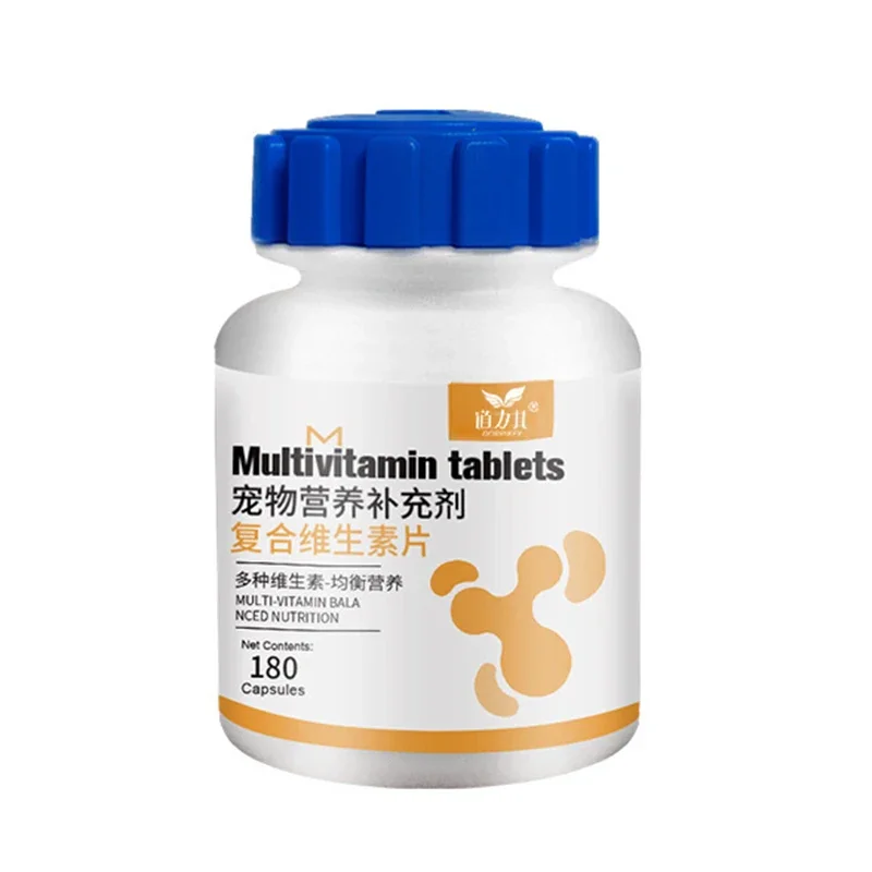 180 Tablets Pet Multivitamin Supplements Beautiful Hair, Improve Immunity, Balanced Nutrition Health Products for Dogs and Cats