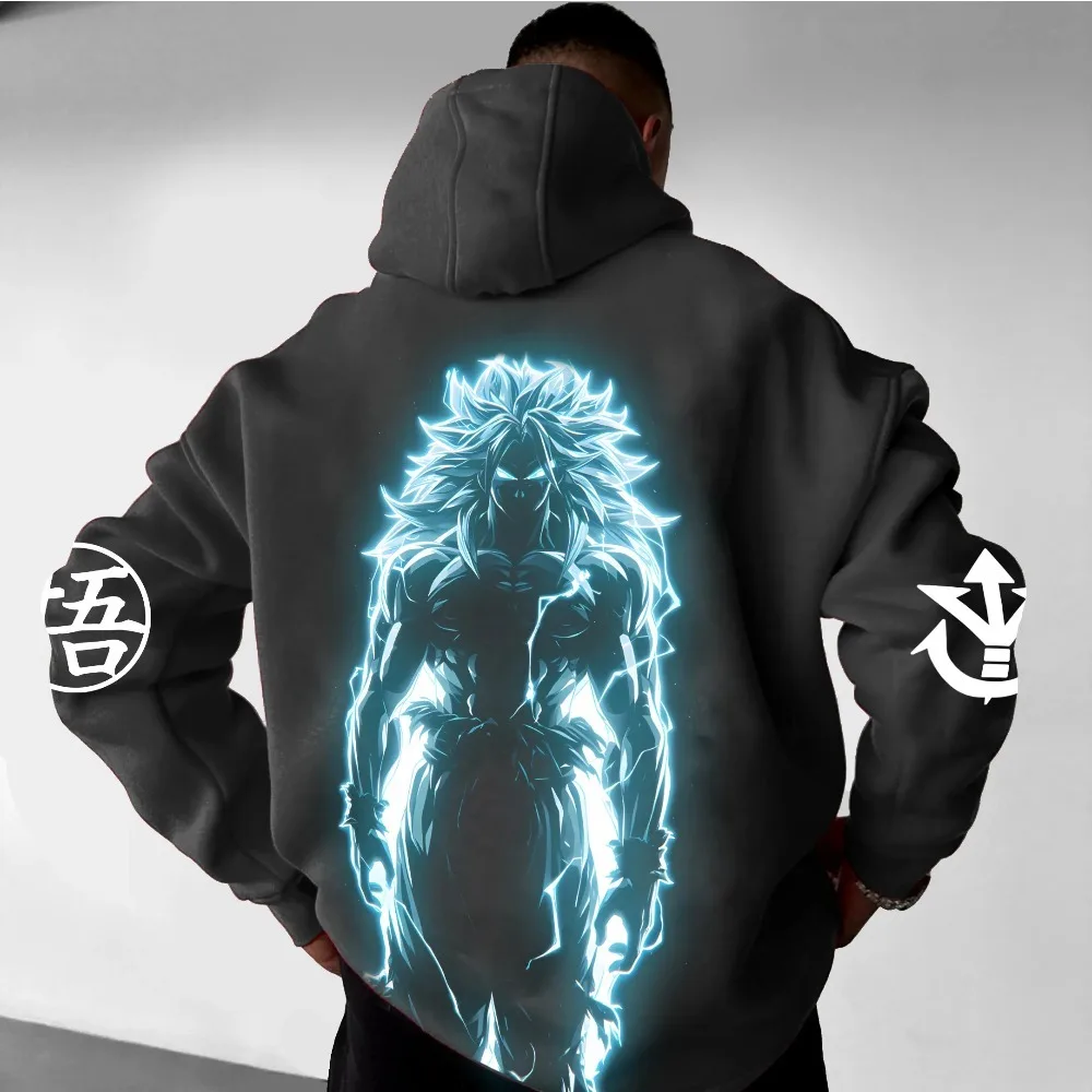 Harajuku 2025 moletom com capuz anime dragon ball street wear masculino outono inverno vintage camisola com capuz oversized feminino mangas compridas unisex