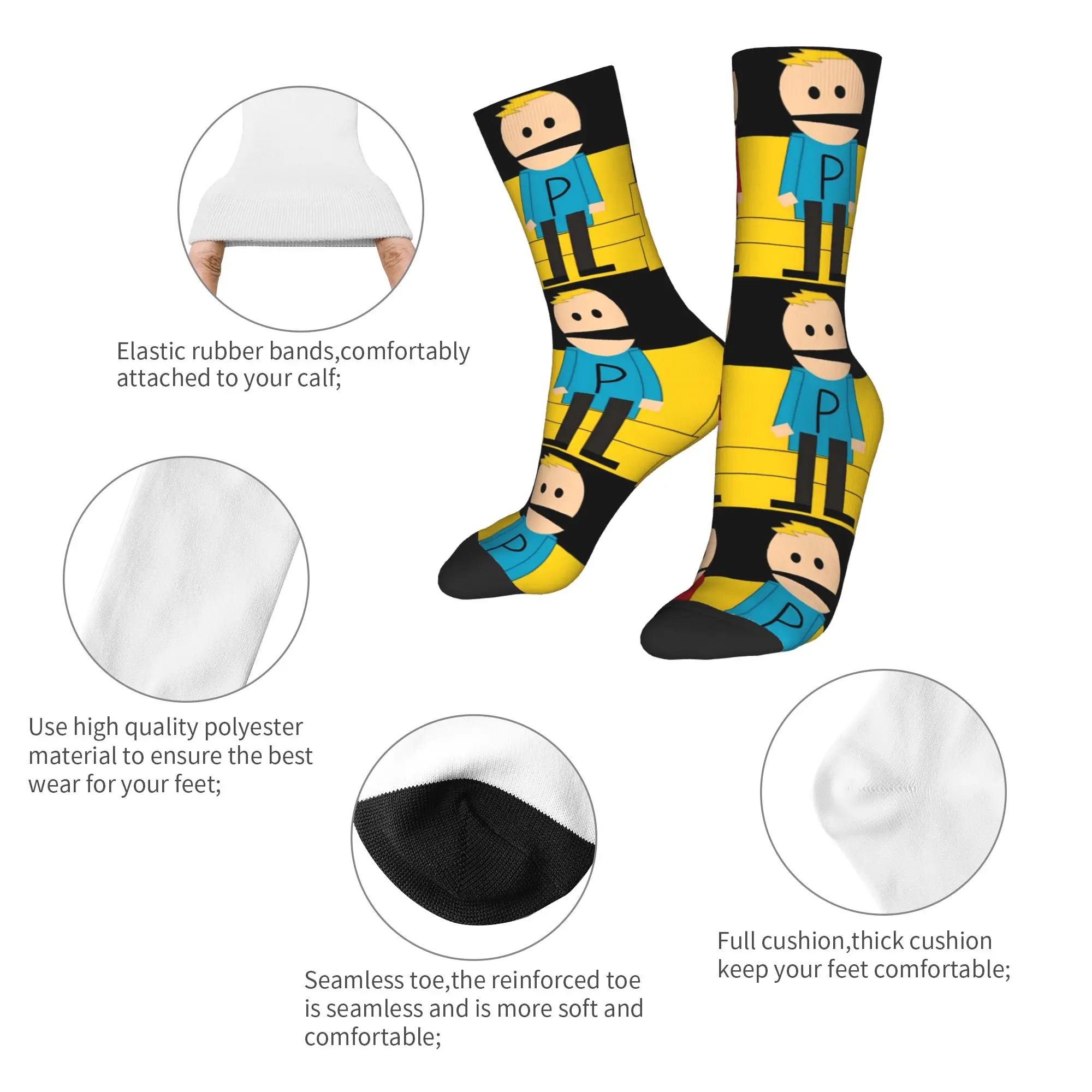 ساوثز باركس كارتمان جوارب الرسم جوارب بأشكال مضحكة الخريف عدم الانزلاق الجوارب الرجالية الرياضة في الهواء الطلق تنفس الجوارب #6