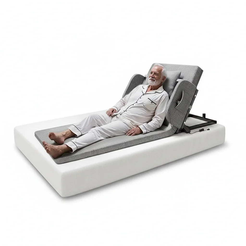 Coussin de lit électrique réglable en cuir à mémoire de forme, avec télécommande pour aide à la levée, pour soins aux personnes âgées