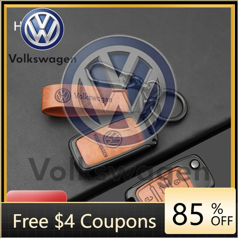 

Styling Mouldings For VOLKSWAGEN VW Zinc Alloy Leather Car Flip Key Case Cover Protection Shell Bag Fob For VW Volkswagen Polo T