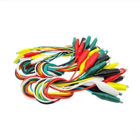 10pcs color belt wire alligator clip electronic DIY sheath electric clip double-headed test clip power supply test lead cable