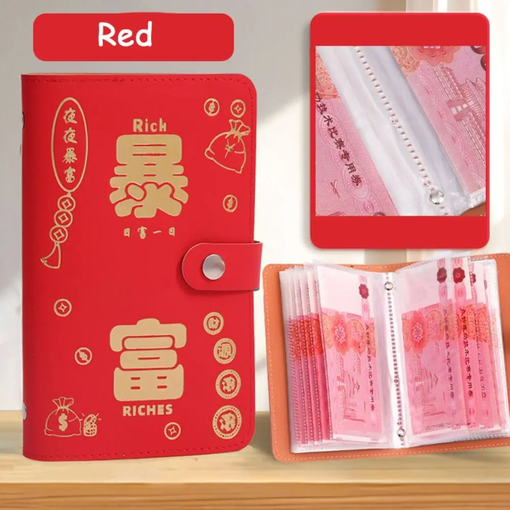 PU Leather Saving Money Binder Refillable Portable Budget Binder Storage Wallet Savings Handbook Planner Organizer
