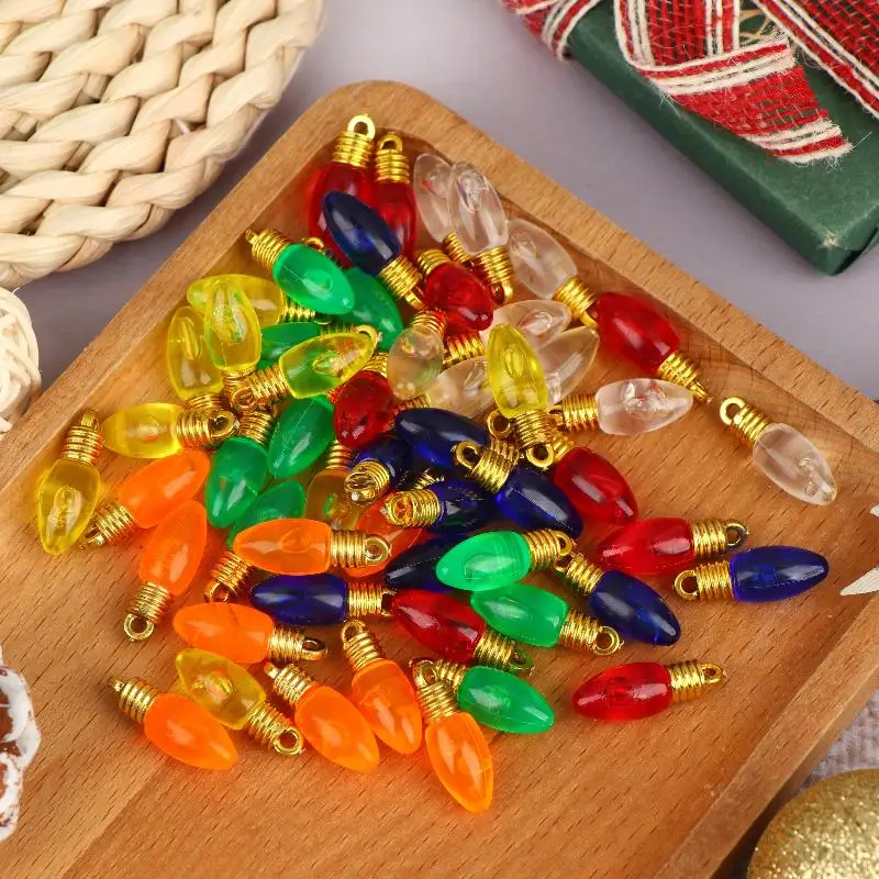 10 Pcs Plastic Colorful Mini Bulb For Making Christmas Party Decor Hanging Lamp