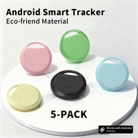 RSH 5PCS Eco-friend GPS Tracker Keys Anti-Loss Finder Work with Google's Find Hub App Play Sound Locator for Sumsung Xiaomi GMS