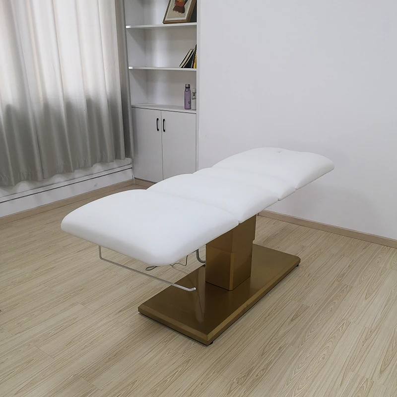 Lettino da massaggio con Base in oro di lusso per salone di bellezza lettino da massaggio con sedia Spa per trattamento elettrico