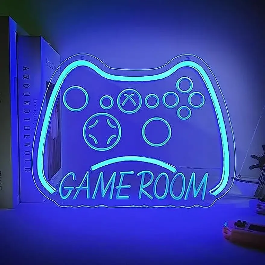غرفة الألعاب كبيرة LED النيون تسجيل ضوء النيون جدار ديكور فني لغرفة الألعاب غرفة نوم مقهى غرف معيشة بار هدايا الحفلات USB عكس الضوء #1