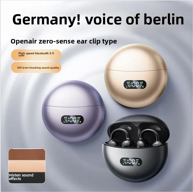 

2025 New Voice of Berlin ear clip noise reduction Bluetooth headset bone conduction open exercise/fitness