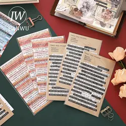 JIANWU-Jornal Inglês Vintage Decoração Adesivos, Material de colagem DIY, Scrapbooking, telefone adesivos, Artigos de papelaria, 406 Pcs