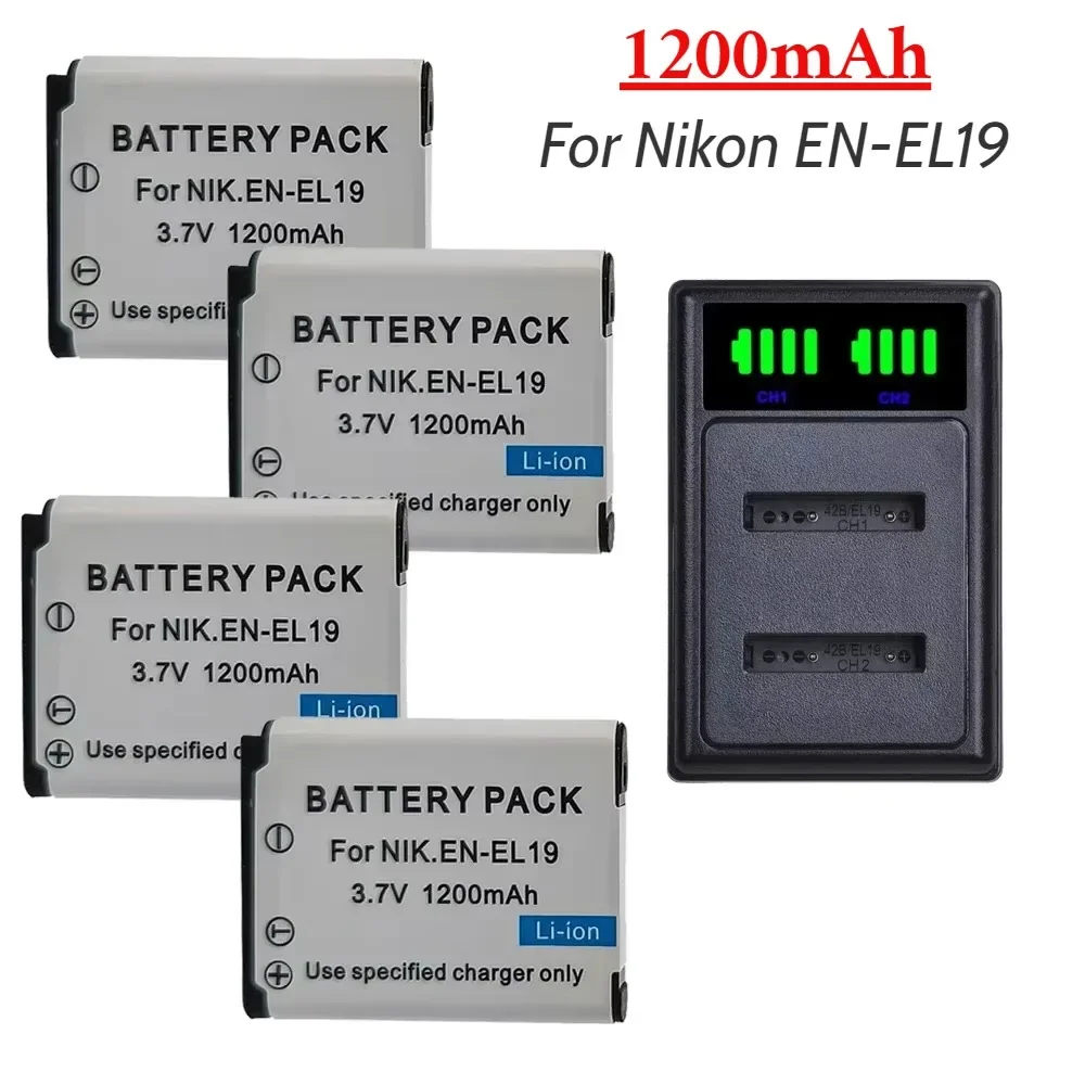 EN-EL19 EN EL19 ENEL19 Camera Battery 1220mah for Nikon Coolpix W100 W150 S100 S2500 S2600 S3100 S6400 S4100 S4150 S3300 S4300