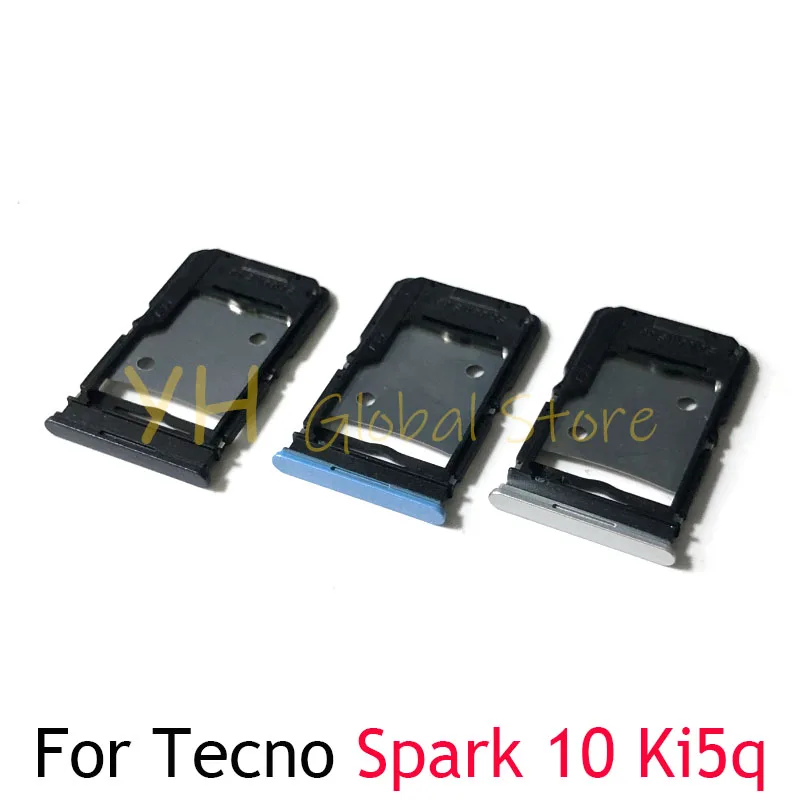 Untuk Tecno Spark 10 4G 5G Ki5q Ki5 Ki8 Slot kartu Sim tempat baki bagian perbaikan kartu Sim