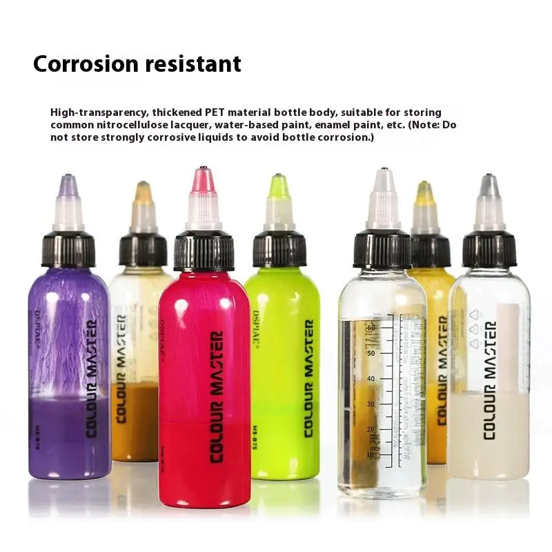 

MS-B75 Высокая прозрачность ПЭТ коррозионностойкая модель Инструменты для хобби 75 мл Бутылка для смешивания краски с весами