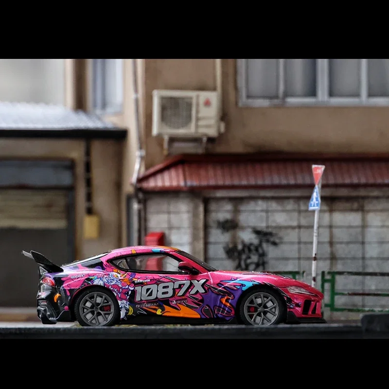 

POP Race GR Supra A90 1:64 Mk5 Darwin PRO 66G NWB модель автомобиля для танца льва, литая под давлением диорама