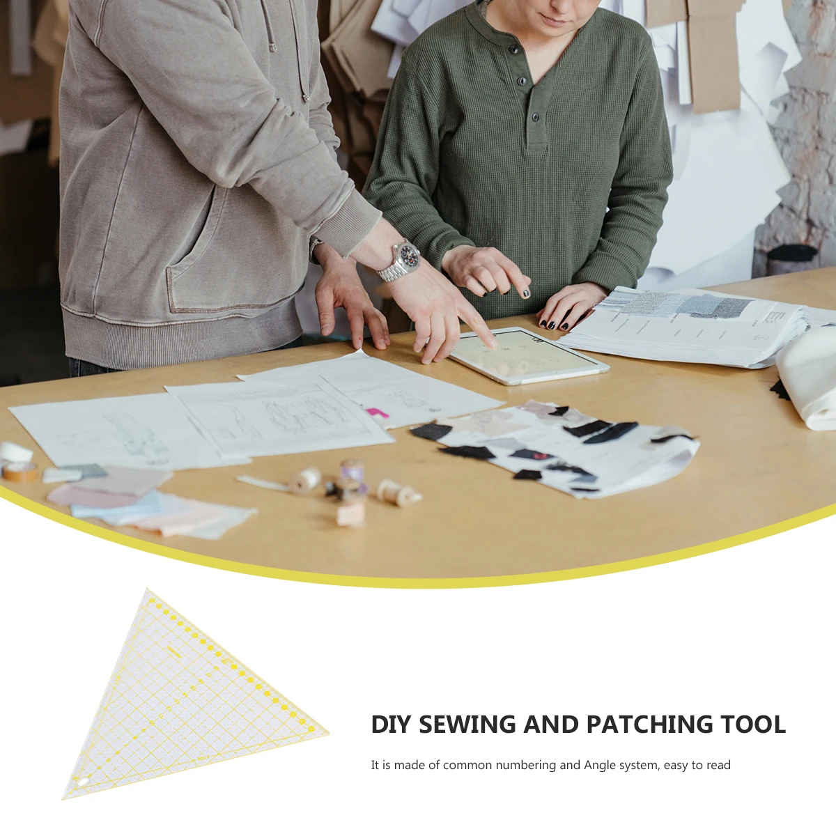 

Acrylic Quilters Triangular for Fabric Sewing Quilter'S Ruler Tools Sewing Tools Patchwork Lightweight Portable